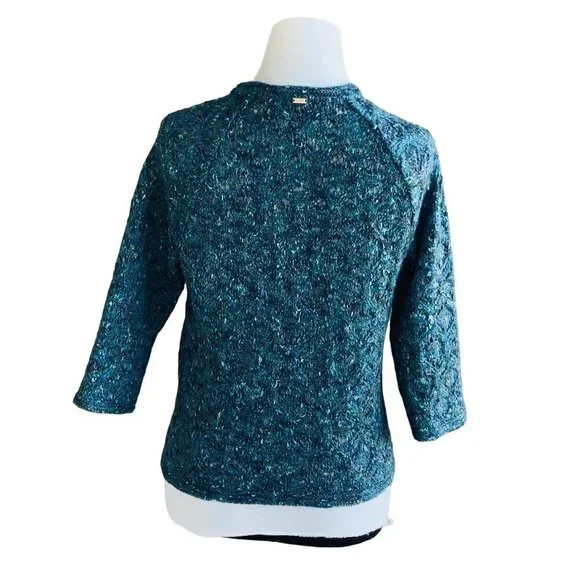 ST. JOHN LADIES COLORFUL MINGLED WOOL BLEND CARDIGAN SWEATER NWOT S - Picture 7 of 10